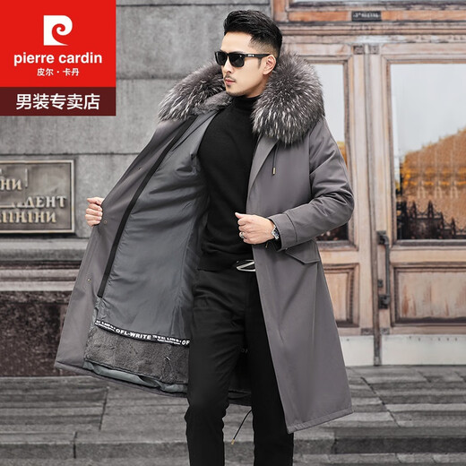 
Pierre cardin (pierre cardin) Parkae over men's winter repellent coat detachable coat fur integrated men's fur jacket medium length medium length black shell black repellent coat M 80-90Jin [Jin equals 0.5 kg]