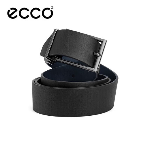 ECCO Business Casual Belt Metall Pin Schnalle Gürtel Männer 9105892 Schwarz/Mitternacht Blau 100 cm Geschenkbox