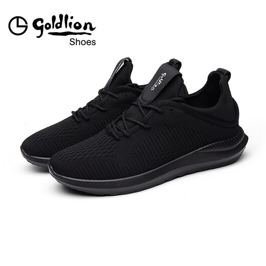 Goldlion men's fashionable, comfortable, breathable, lightweight casual shoes 591820407APQ-Black-42 size