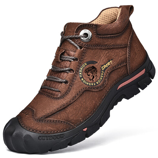 Camel Western Regionen Baumwollschuhe Herren Winter warm und Samt High-Top-Lederschuhe verdickte Schneestiefel echte Leder wasserdichte Martin Boots 831 Khaki [hinzugefügt plus Samt] 38