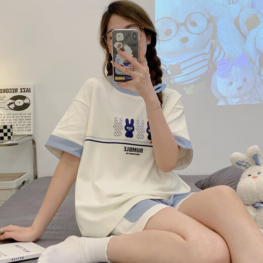 迪士尼（Disney）大童睡衣女孩12-13-15岁短袖短裤圆领薄款夏天初中生高中生家居服 YMM-6627#女 170 M