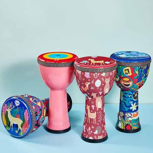 Qiangu (CEGA) Afrikanische Drum Kinderkinder-Kindergartenanfänger Hand-Slap Drum Percussion Kindertag Geschenk 8-Zoll Sternenhimmel + Riemen