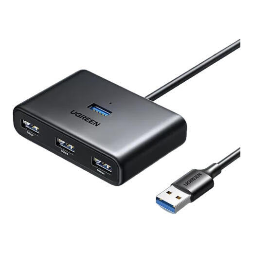 绿联（UGREEN） USB-C分线器 高速拓展4口3.0HUB集线器延长线 电脑一拖四扩展坞转换器 USB3.0【方形黑新款】0.25米/15695