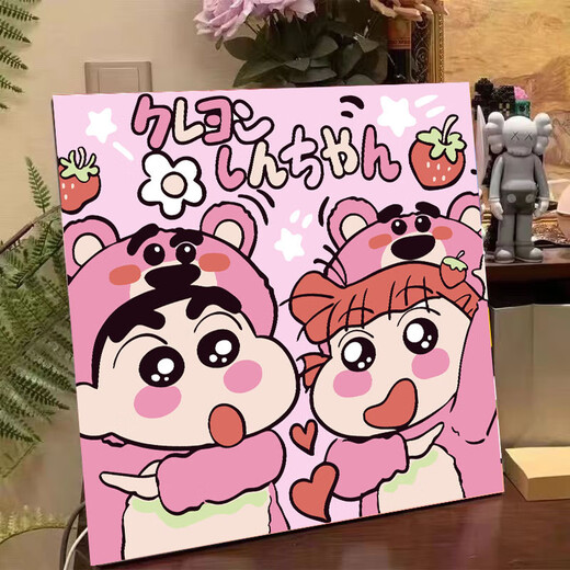 初音未来diy数字油画儿童简单手工填色画学生手绘丙烯油彩画 FQ719 20*20绷好带背板++画架颜料画笔