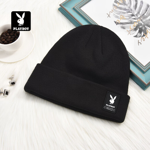 Playboy (PLAYBOY) winter hat men's woolen hat cold-proof outdoor warm plus velvet thickened knitted hat cycling windproof fashionable cotton hat