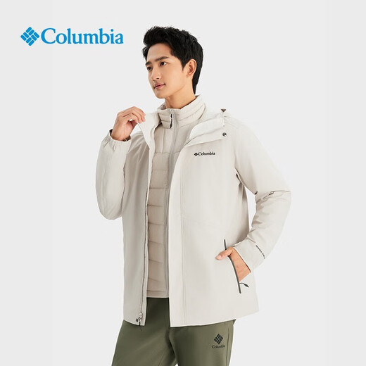 Columbia25秋冬哥伦比亚冲锋衣男户外热能反射羽绒内胆三合一冲锋衣XE5418 278 XL 185/104A