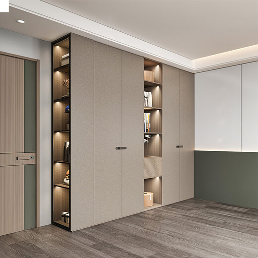 Sophia Wardrobe Light luxury skin-feel EB board whole house customization Master bedroom furniture wardrobe combination cabinet four-door overall large wardrobe Yuan/square meter