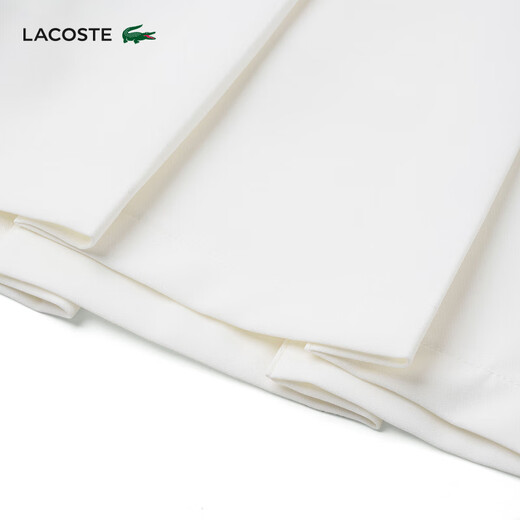 Lacoste Crocodile français Femme Side Zipper Design Simple Casual Casual Daily Commuting Polymed Pleed Shorts GF3879 70V / Beak White 3660