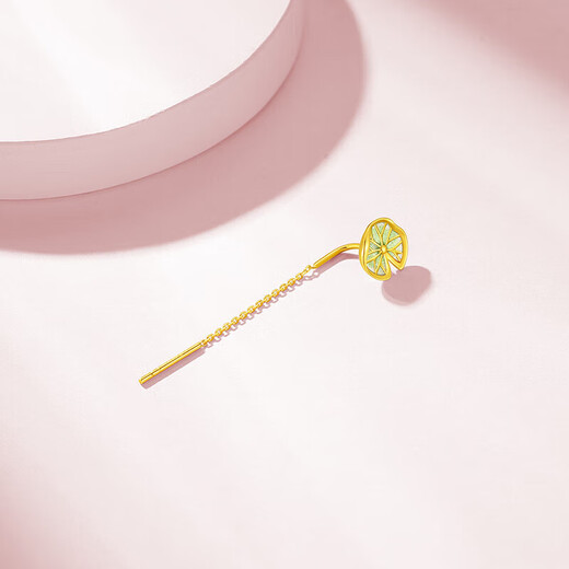Chao Acer Flower Rhyme Yellow 18K Gold Ear Wire Earrings Women's Colorful Gold Earrings for Girlfriend's Birthday Gift Lotus Single Style