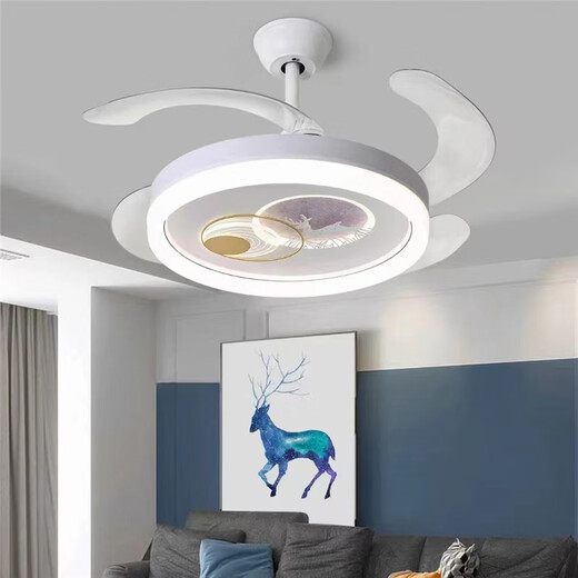 XMSJ Kinderzimmer Unsichtbares Lüfter Licht Modernes einfaches Wohnzimmer Schlafzimmer Dining Studie LED LED LEGING Variable Variable Lüfter Kronleuchter 9922 Modell 42-Zoll