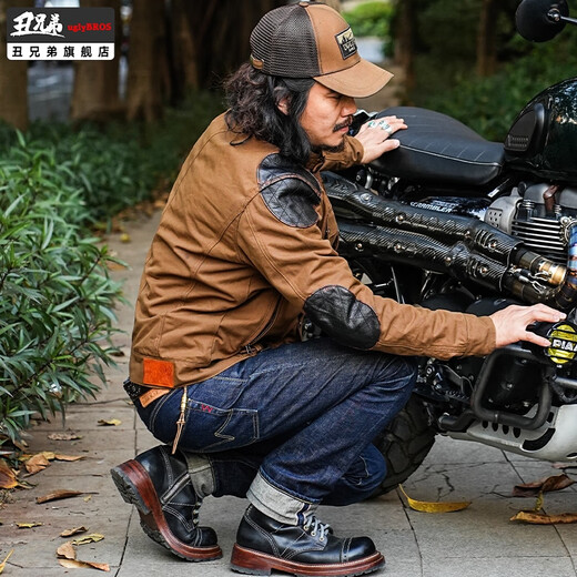 Los trajes de carreras de motocicletas feas feas hermanos perdieron el invierno tallado de equipo al aire libre para al aire libre tela de cera de aceite [UBJ-653] XL