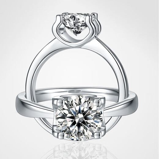 AVHE platinum PT950 diamond ring female angel's kiss micro-set artificially cultivated diamond ring Mo Sanqiu wedding gift Chinese Valentine's Day 80 points D color cultivated diamond + platinum angel's kiss