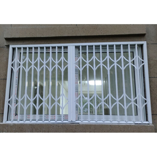 Yangtepai plegable nueva red antirrobo para ventana balcón telescópico push-pull invisible barandilla de seguridad interior puerta del hogar estilo de flor grande blanco por metro cuadrado no incluye tarifas de instalación y medición