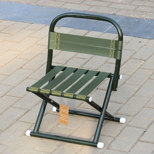 
He Jiangong folding chair outdoor folding stool portable backrest chair stool household low stool small pony fishing chair small stool 0L 3523 round tube folding backrest chair quality assurance