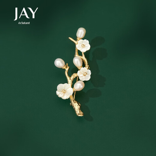 Jay Snow Plum Brooch High-end Women's Suit Accessories Birthday Gift for Elder Mothers and Mother-in-law