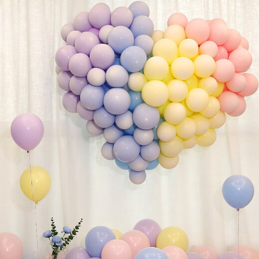 Xinxin Jingyi Balloon Thickened Macaron Balloon 100 Pack Birthday Opening Housewarming Engagement Decoration Wedding Room Confession
