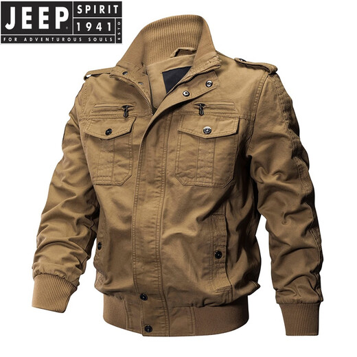 Jeep Spirit Chaqueta piloto alemana de los hombres Jaqueta para hombres de la Segunda Guerra Mundial de los Estados Unidos Jaqueta táctica táctica 9903 Ejército Verde delgado Modelo 3xl 165-180Jin [Jin equivale a 0.5 kg] sugerencias