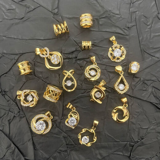 Junkiss 18K gold pendant women's gold necklace single pendant single gold clavicle chain single pendant without chain 18k gold (small waist 0.3cm) special price