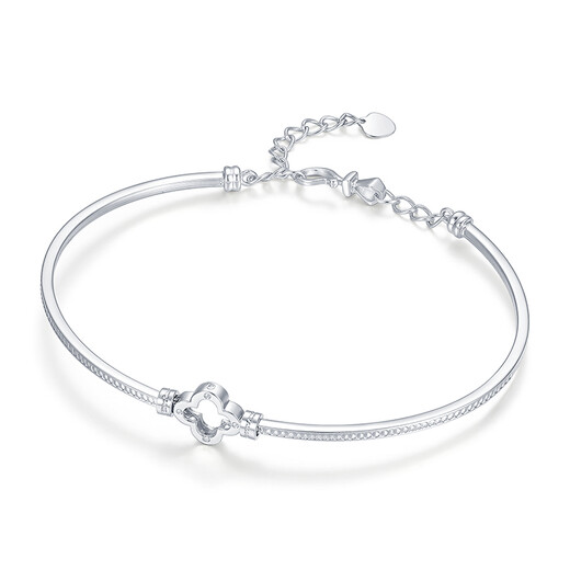 Liuguifu Jewelry four-leaf clover platinum bracelet for women, simple and fashionable pt950 bracelet birthday gift, inner diameter 55mm, about 2.5cm extension chain 5.10g