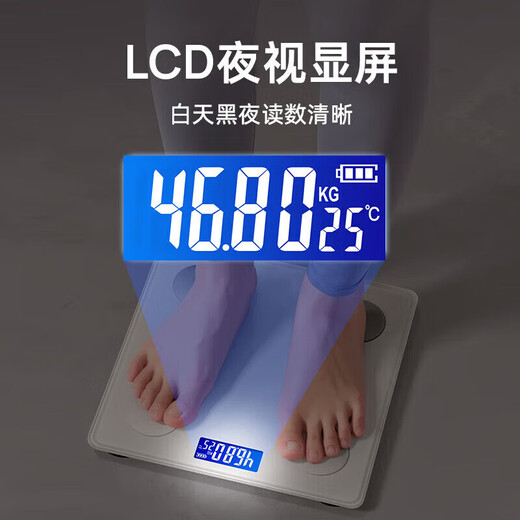 XVVMI【支持米家APP控制】电子秤 体重秤 体脂秤高精度家用人体体重称高精度精准智能减肥健身运动专用 小米白-充电款