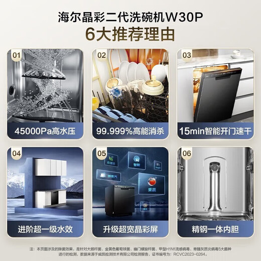 Haier dishwasher built-in 16 sets large capacity household independent fully automatic intelligent frequency conversion super water efficiency cleaning and disinfection integrated partition fine washing intelligent door opening quick drying Shangcangfa丨15 sets large capacity丨EYBW153286SHU1