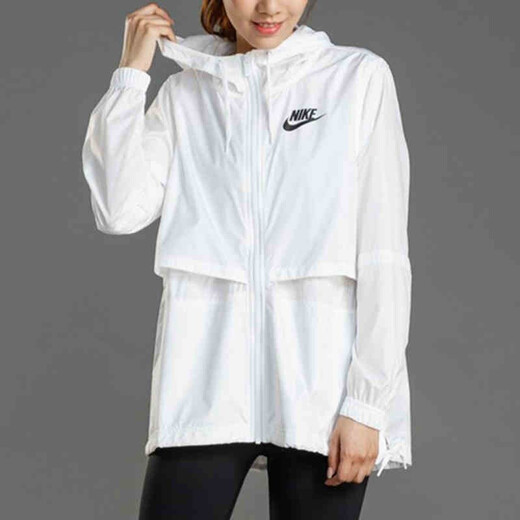 耐克（NIKE）女装夏季新款运动服轻薄遮阳防风皮肤衣跑步训练休闲时尚夹克外套 DD5585-695/粉色 快干 M