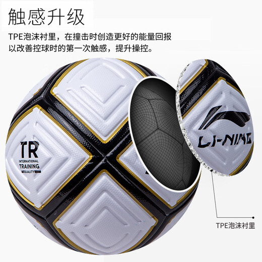 李宁（LI-NING）足球5号成人青少年儿童幼儿园专用球专业比赛中考训练机缝工艺球 5号 极彩时尚699-1