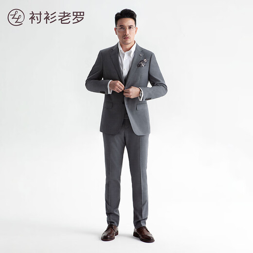 衬衫老罗[黑金五号]含50%羊毛西装外套男套西上装西服230A0S505N 黑色 50 B(175/100B)