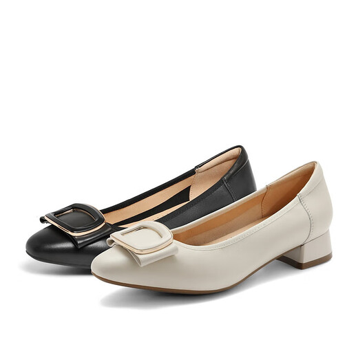 Belle temperament fashionable flat heel shoes for women versatile ladies single shoes A6Z1DAQ4 beige 38