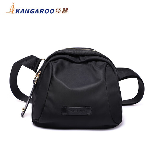 Kangaroo (KANGAROO) bag women's 2024 new crossbody bag women's bag spring and summer crossbody bag Oxford cloth shell bag rucksack black fabric upgraded reinforced wear-resistant back with pull
