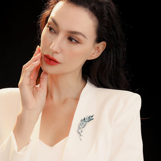 Oppenheim benheart Danish crystal wheat ear brooch exquisite fashion pin design niche light luxury corsage pendant women's high-end gift brooch - Liu Jing Sui Yue Gradient Blue