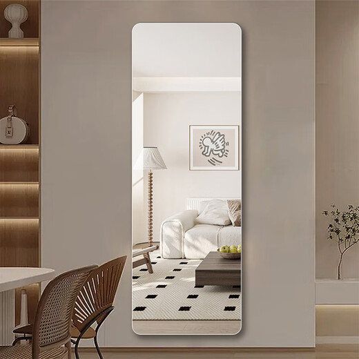 LA PRAIRIE German brand full-body mirror sticking wall hanging simple household fitting mirror living room entrance dressing mirror dressing mirror wall hanging style-punch installation 80*180cm
