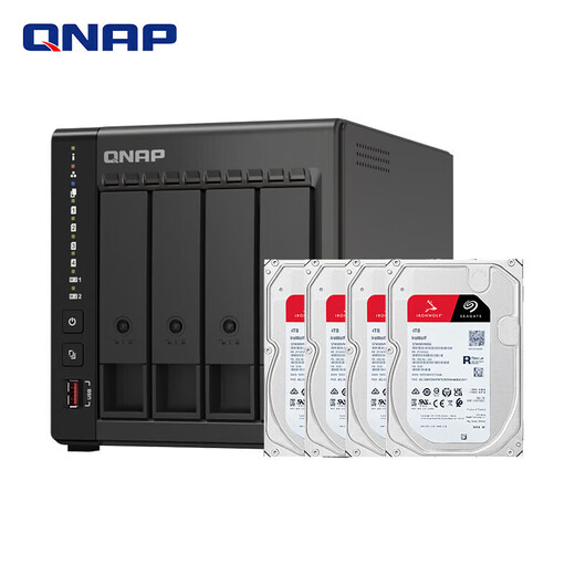 威联通（QNAP）TS-464C2 四核心处理器8G内存16Tnas网络存储服务器内置双M.2插槽手机扩容