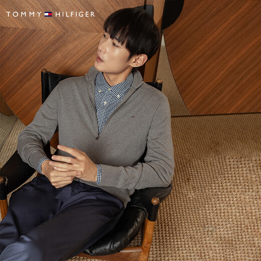 TOMMY HILFIGER男装商务通勤绅士暗纹肌理轻薄微弹直筒西裤长裤休闲裤32067 藏青色DW5 -直筒版-正常拍 34 （2.7尺）
