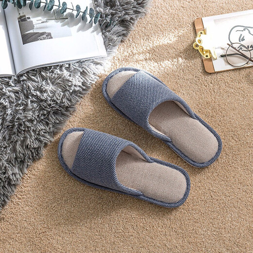 JD.com [Gospel de pie de sudor] Senadoras de algodón y línea de cuatro estaciones ligeras y cómodas zapatillas de moda caseras rosa para mujeres 37-38