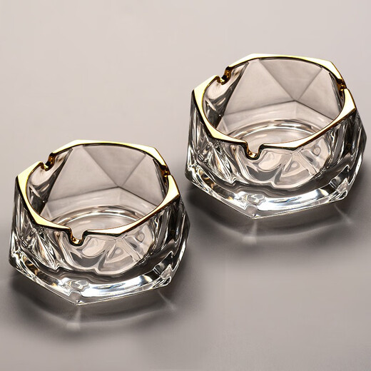 Manwei office ashtray creative personality household cigarette cup living room high-end anti-fly ash crystal ashtray Phnom Penh + Phnom Penh