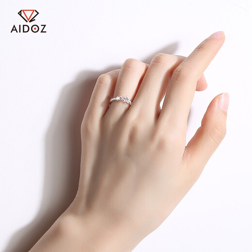 Aido Diamond pt950 platinum star ring for women, fashionable platinum five-pointed star ring, adjustable gift for girlfriend, weight 2.2-2.4 grams + free engraving