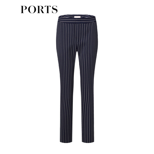 PORTS autumn and winter new women's nine-point pants vertical striped trousers SM9P008NFF081 Zhangqing striped XS (2)