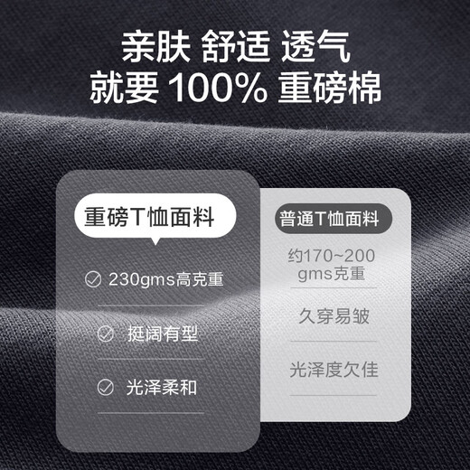 JD.com [heavy print] T-shirt men's short-sleeved men's T-shirt PROTECTION dark gray L