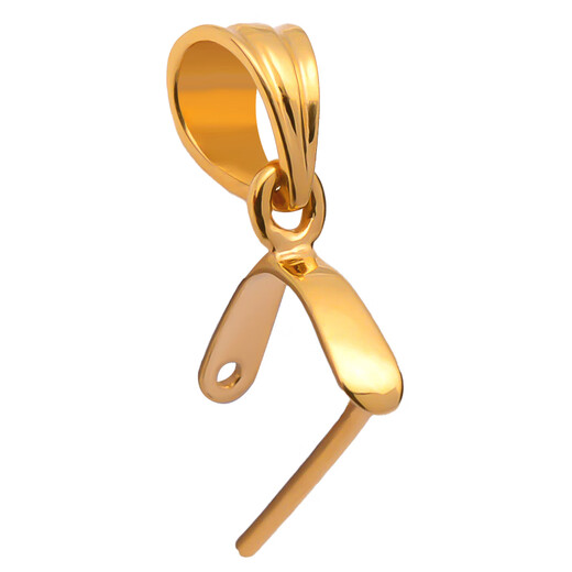 Yuyao 18k gold pendant buckle melon seed buckle thickened version buckle head Living Buddha Guanyin platinum jade necklace clip buckle 18K gold thickened version-G style-small size