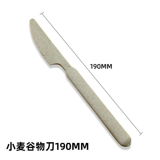 Shenfu disposable spoons and forks, biodegradable tableware, individually packaged wheat straw knife, soup spoon, restaurant spoon, single package of 100 pieces, biodegradable S170 spoon