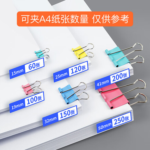 Huajie Lot de 60 clips colorés à longue queue en métal pour papeterie, clip à queue d'hirondelle, clip de queue de phénix, clip de réception de cheveux, clip en queue de poisson, mise à niveau de 15 mm, paquet de 60 H9866