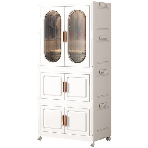 Anya simple wardrobe bedroom cabinet baby wardrobe rental room folding installation-free storage locker 2 layers 1 cabinet
