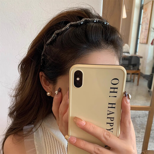 Xiang Wan hairband headband for going out, high-end headwear, temperament, sparkling diamond hairband, women's hair-pressing face wash headband with toothed anti-slip hairpin