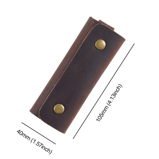 Patriot Cow (Aiguoniu) Herren verrückter Pferdeder Leder handgefertigt Frauen kleine einfache Retro Cowide Tür Koffer Beutel Lock Haushalt Key Bag Kaffee Kaffee