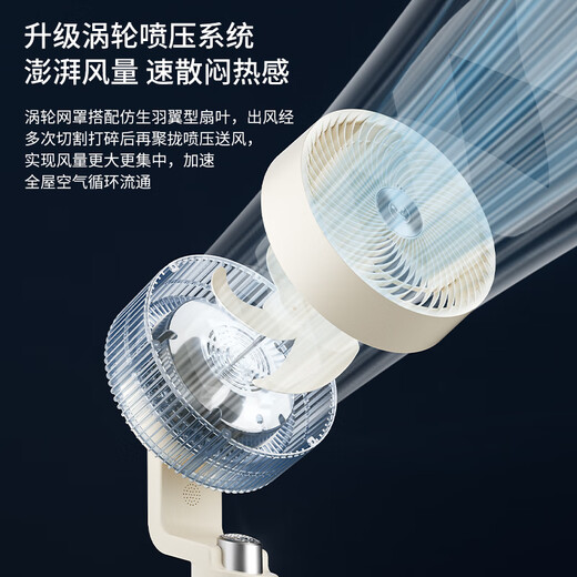 Westinghouse air circulation fan household electric fan large air volume floor fan silent low-noise electric fan stand dual-purpose fan negative ion purification ventilation fan dormitory bedroom living room exhaust fan off-white upgraded model voice control + 12H timing + 3D shaking head air supply