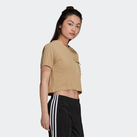 
Adidas (adidas) Clover Women's Summer New Sportswear Running Breathable Comfortable Casual Short Sleeve T-shirt H15829 Light Khaki/Short T-shirt XS