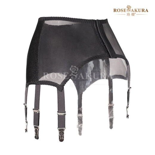 Jiabai Dao Luoying 8384 European and American waist seal high-end garter wrap glue metal hoist buckle flashing stockings stockings accessories black 8384 box