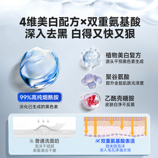 Left and right color men's whitening facial cleanser remove yellowing and brightening skin tone remove blackhead cleanser skin care product 150g