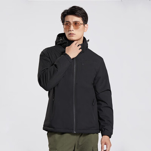 啄木鸟（TUCANO）加绒一体冲锋衣女男单层户外秋冬登山服外套夹克外套保暖软壳风衣 9930A曜石黑-男【纯色】 3XL